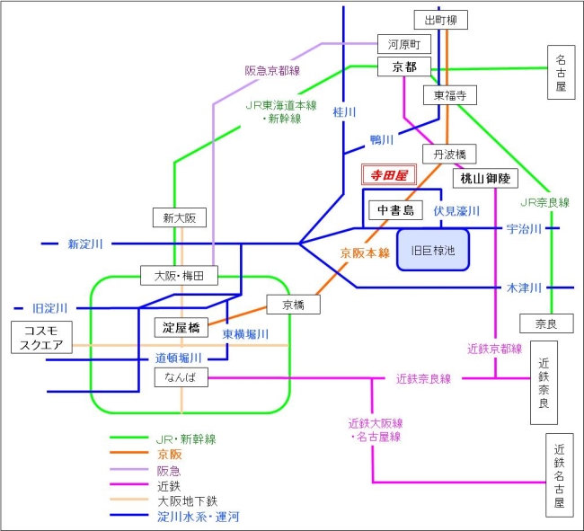 京阪間鉄路＆水系
